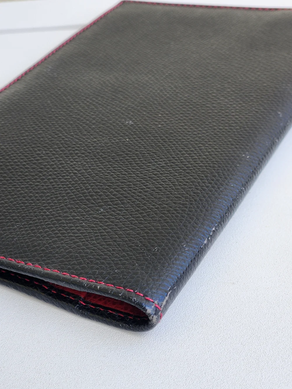 Celine Paris Red Leather Card/ Passport Holder/long Bifold Wallet